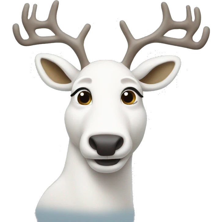 white reindeer for christmas emoji