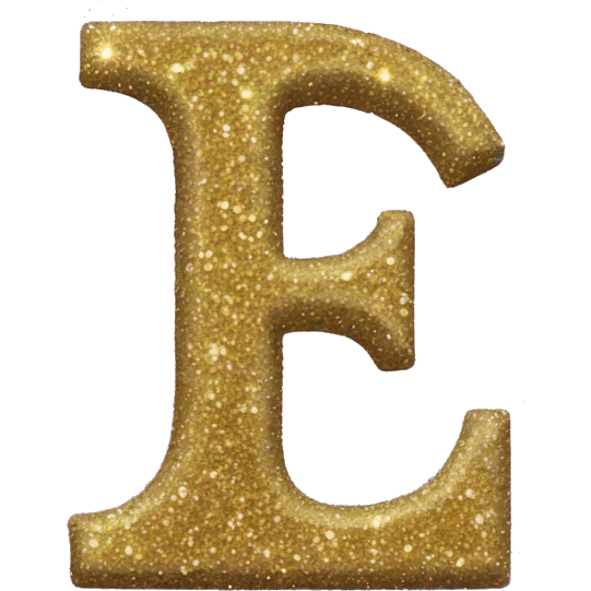 Glitter letter e emoji