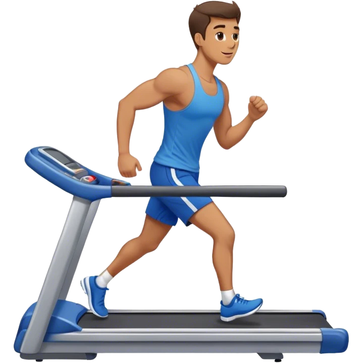 fit guy in blue shorts Treadmill emoji