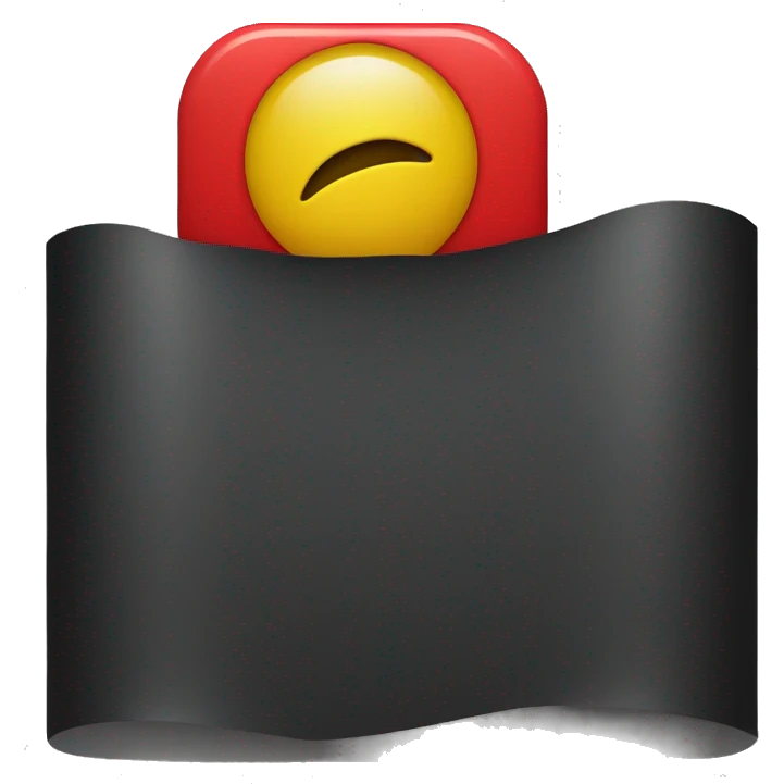 A wavy black and red rectangle with a yellow circle in the middle  emoji