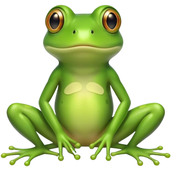 cute green frog with visible legs sitting emoji