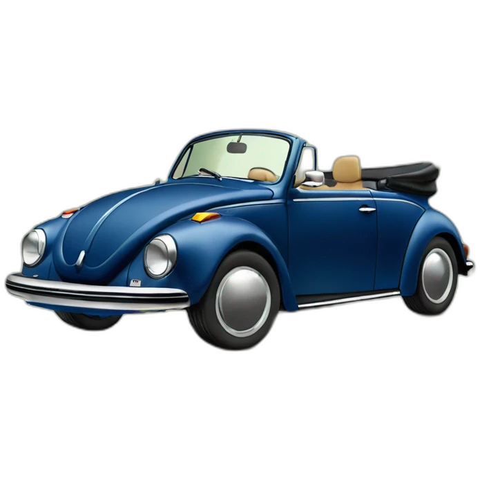 dark blue volkswagen coccinelle convertible emoji