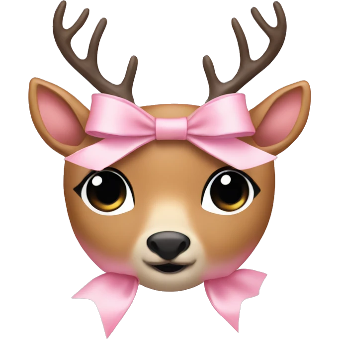 light pink bow on deer emoji