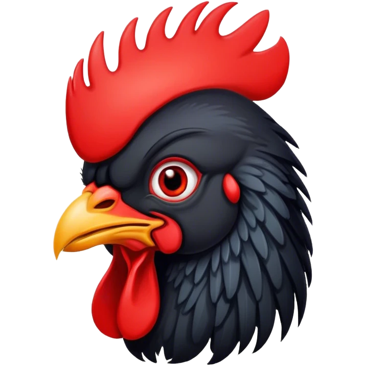 Black rooster face emoji