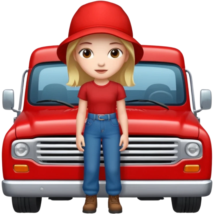 A truck hitting a girl emoji
