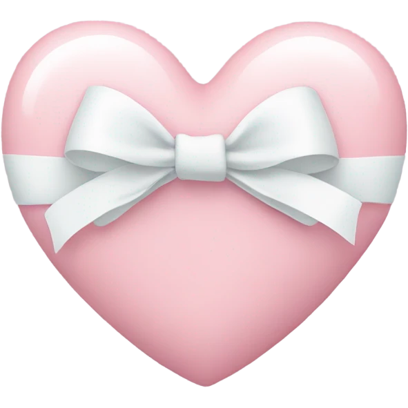 Pastel pink heart with white bow emoji