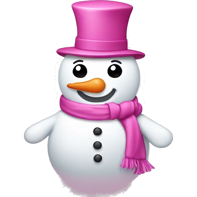 Snowman in pink emoji