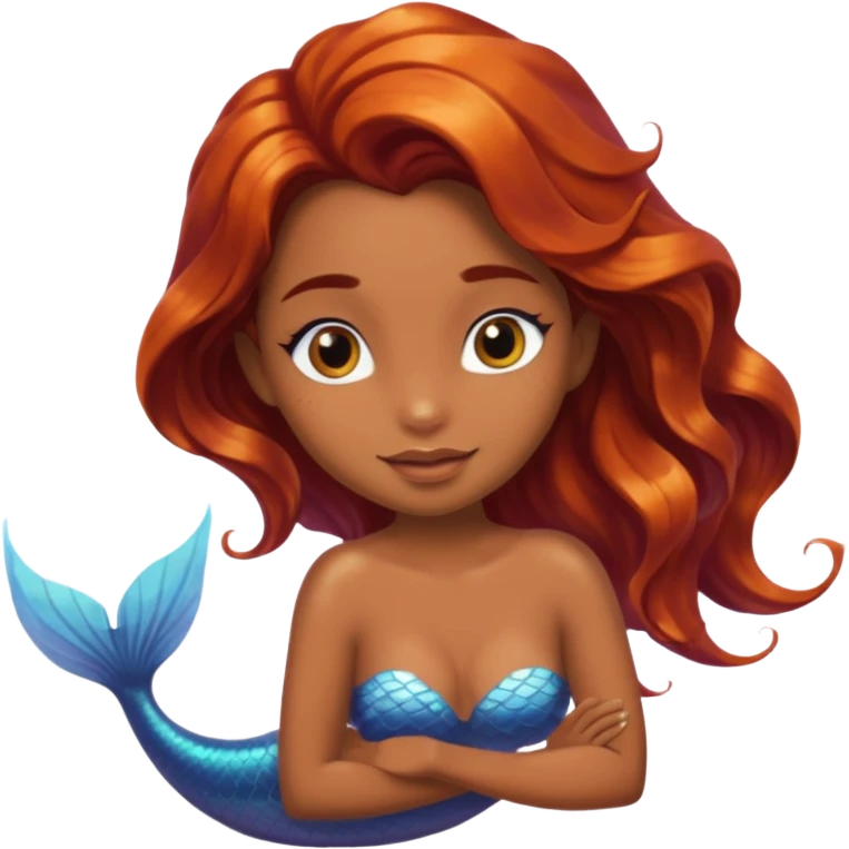 brown mermaid half body emoji