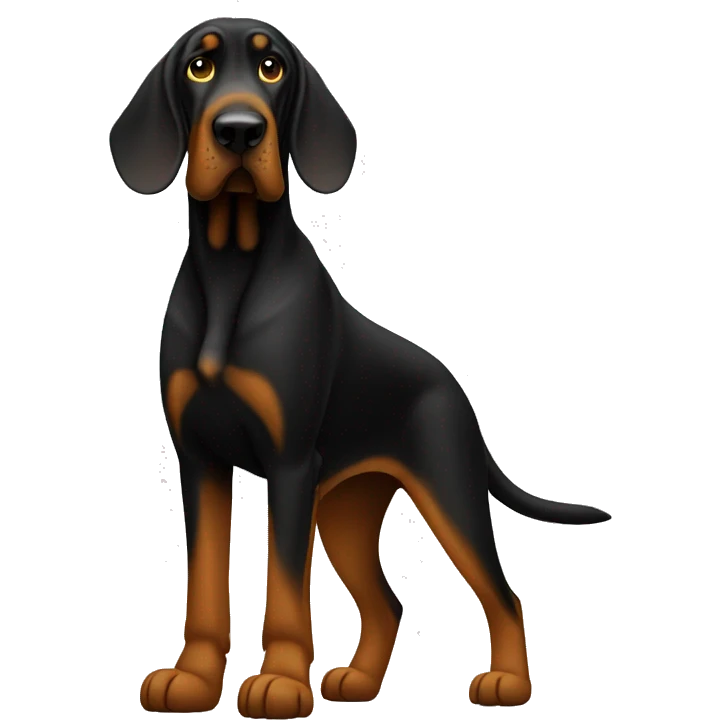 Black bloodhound standing  emoji