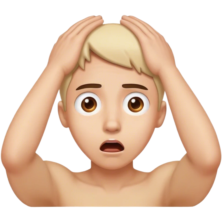 Shocked face with hands on heqd emoji