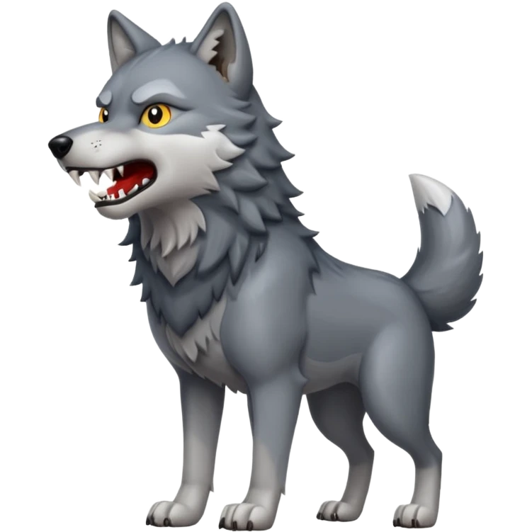 Wolf smile, full body emoji