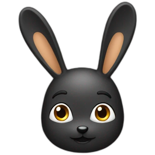 Coneja con cabello crespo negro emoji