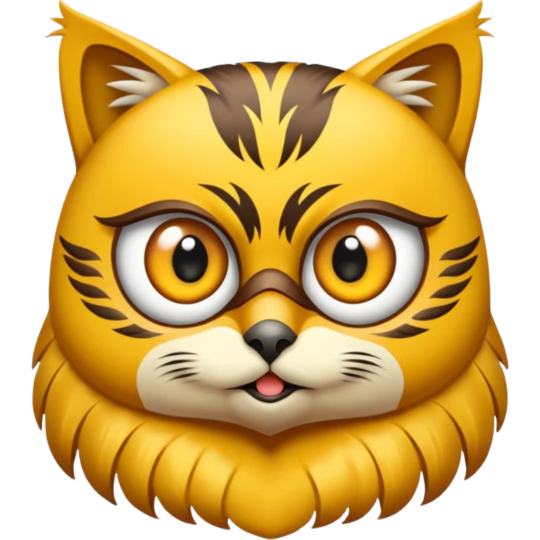 Buho gato defradado de amarillo y marron emoji