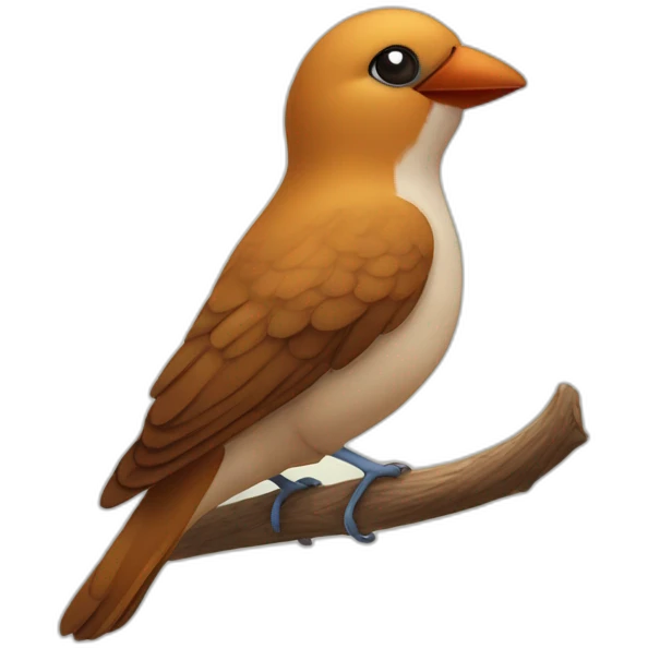un pájaro marrón cute saludando emoji