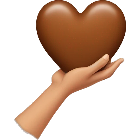 Brown heart in hand emoji