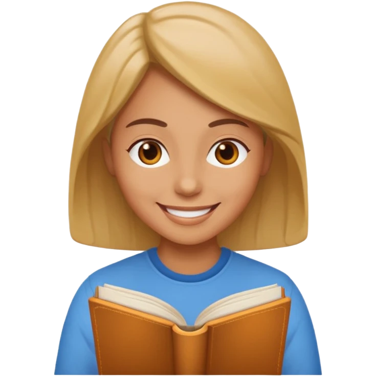  با خوشحالی کتابخوانی emoji