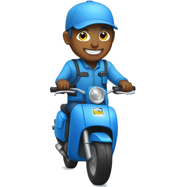 blue Moto delivering water bottle emoji