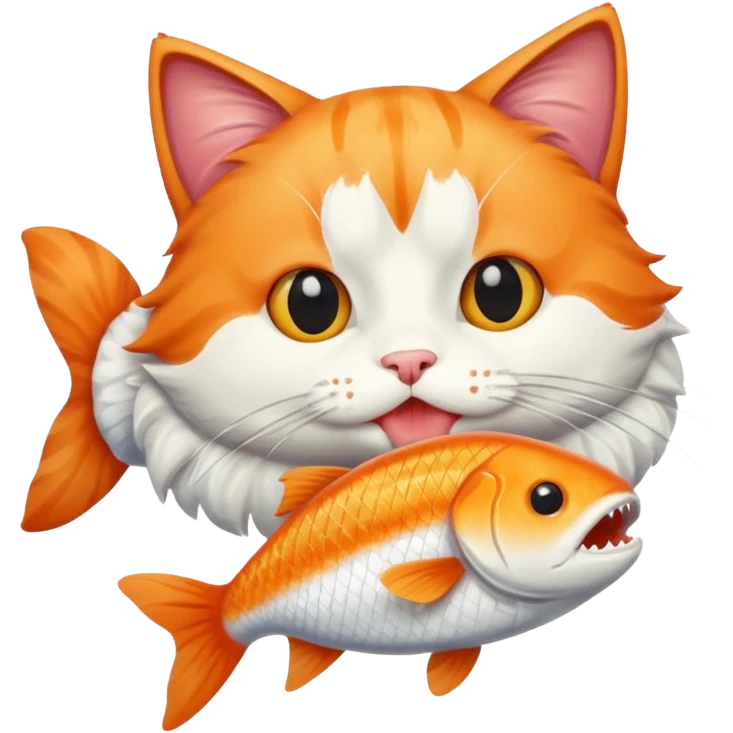 kucing makan ikan emoji