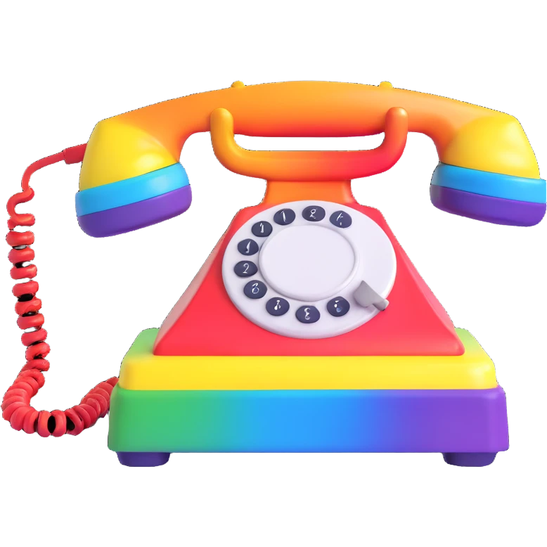 rainbow colored telephone emoji