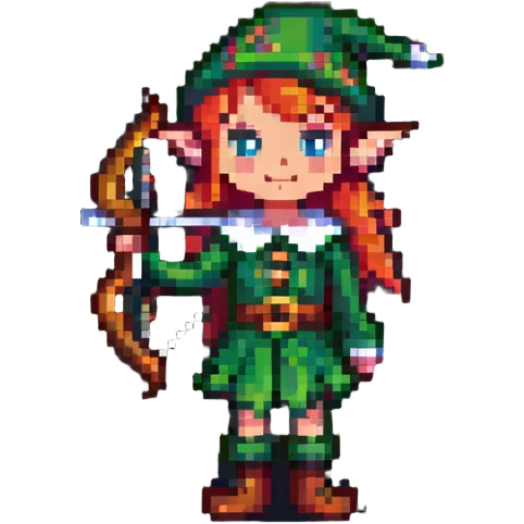 Elf with bow emoji