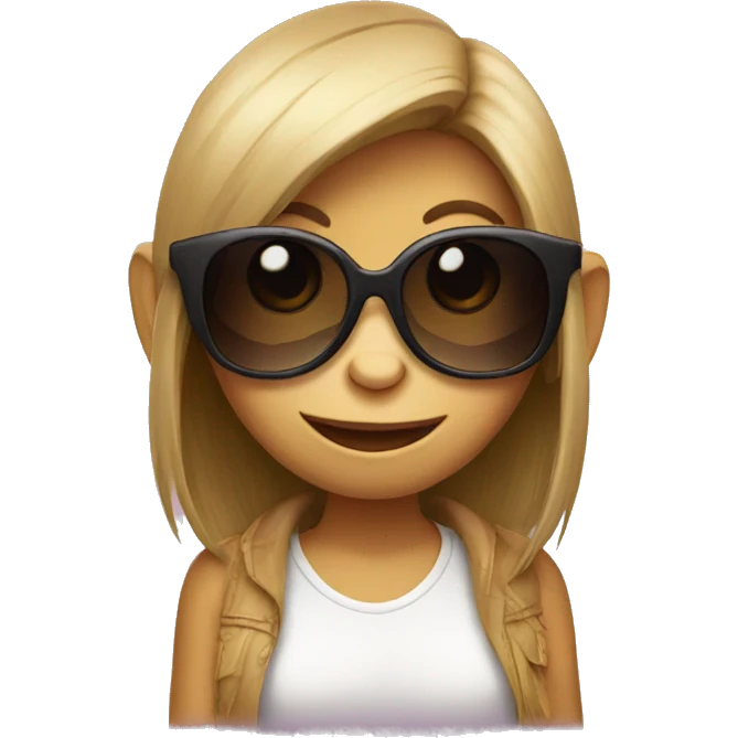 Girl monkey with sunglasses emoji