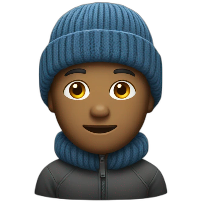 man with a knit cap emoji
