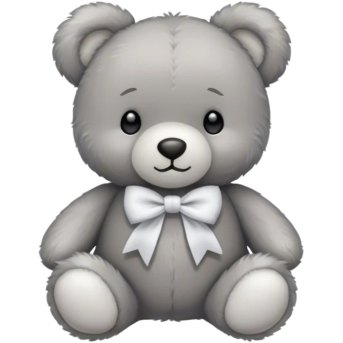 gray teddy with white bow emoji