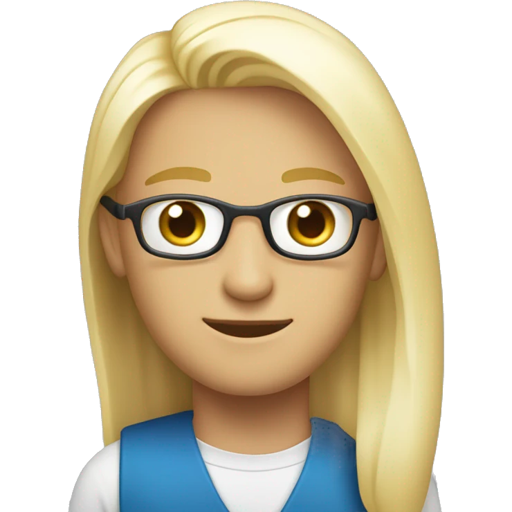 white blue eye blond 30 year old gui with a happpy face and an suite (male) Software engineer emoji