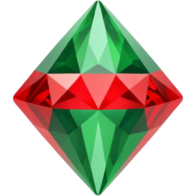generate a green and a red diamond geometrical form emoji