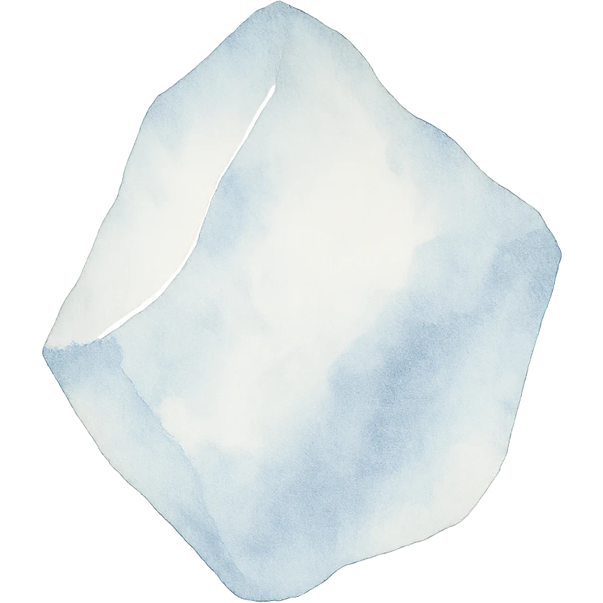 watercolor style ice, soft edges, blue gradients emoji