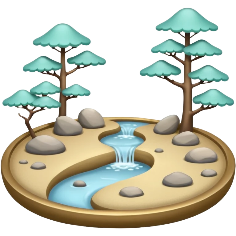 Shiny pastel Japanese zen garden aesthetic scenery  emoji