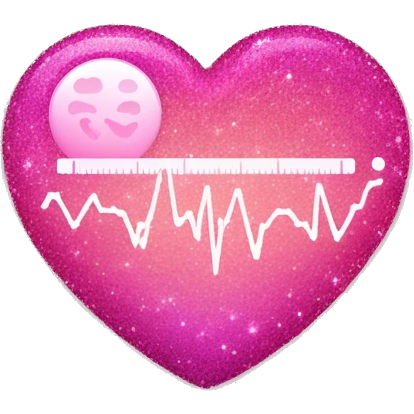 Pink ombre fetal heart rate monitor with glitter  emoji
