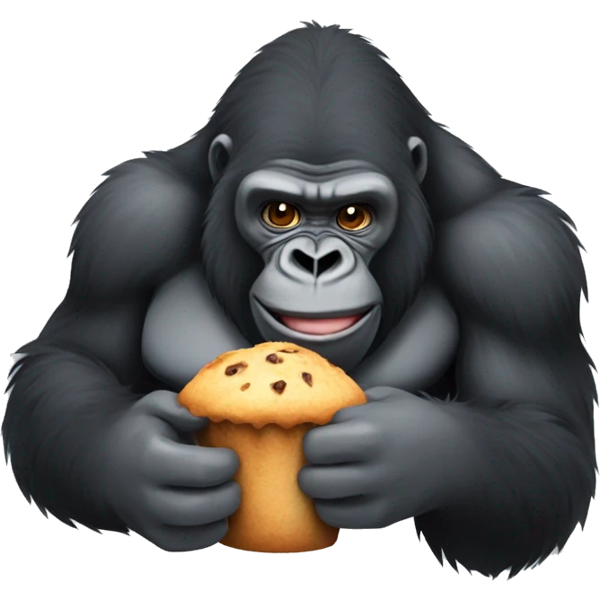 A gorilla eating a muffin  emoji