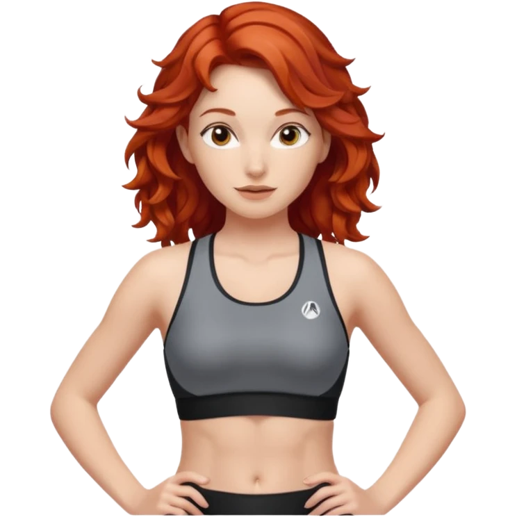 Athletic girl with red wavy hair and smaller boobs emoji