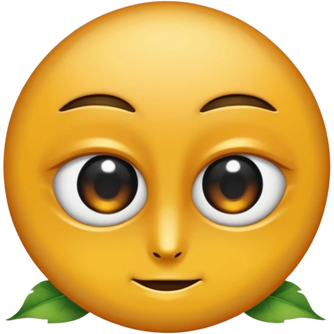 feuille d'érable couleur vermeille, deux yeux ronds noirs brillants emoji