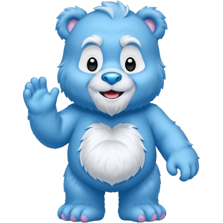blue laughing care bear yeti emoji