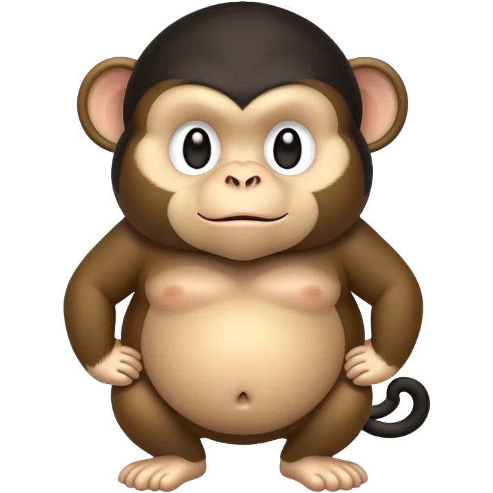 Fat monkey with long black hair emoji