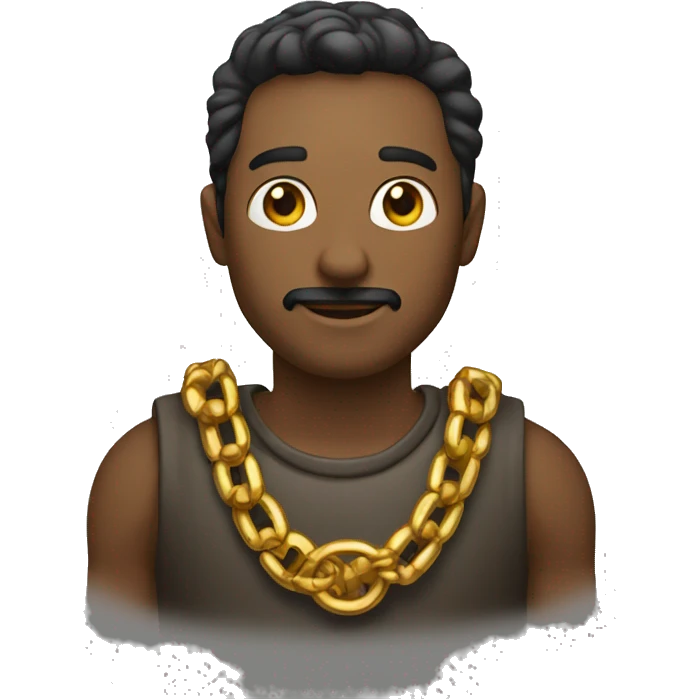 HOMBRE MESTIZO CON CADENA DORADA  emoji