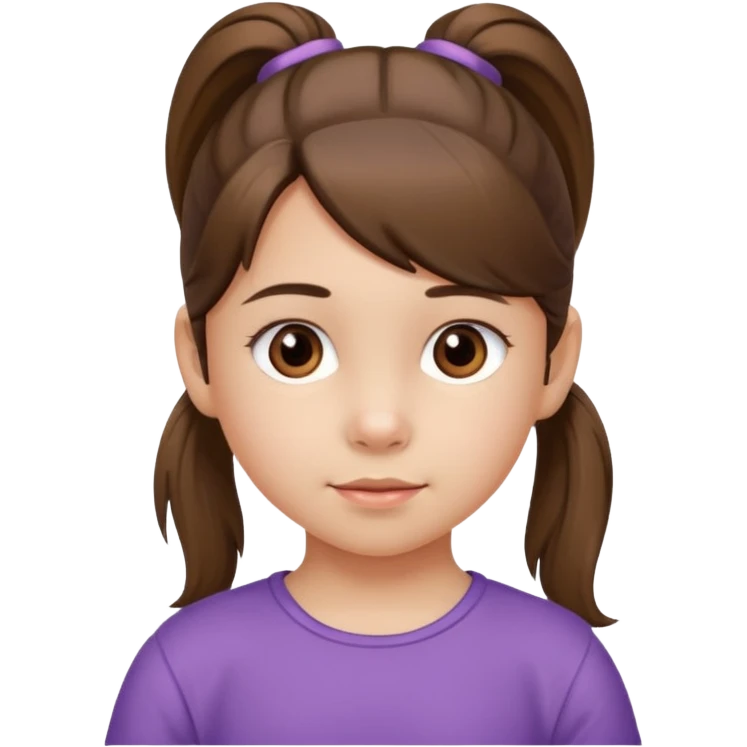 una chica pequeña con una cola de caballo de 4 años emoji