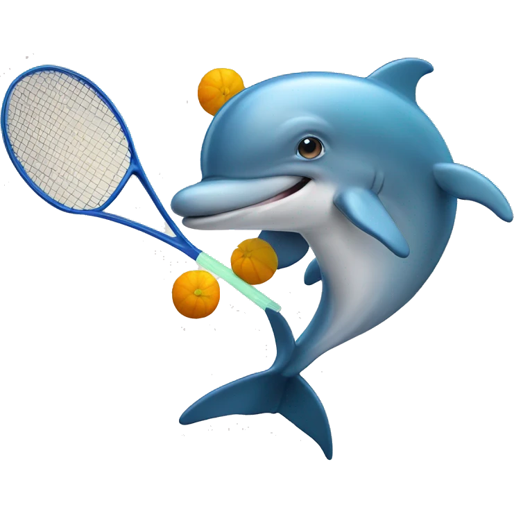 Dolphin playing squash emoji