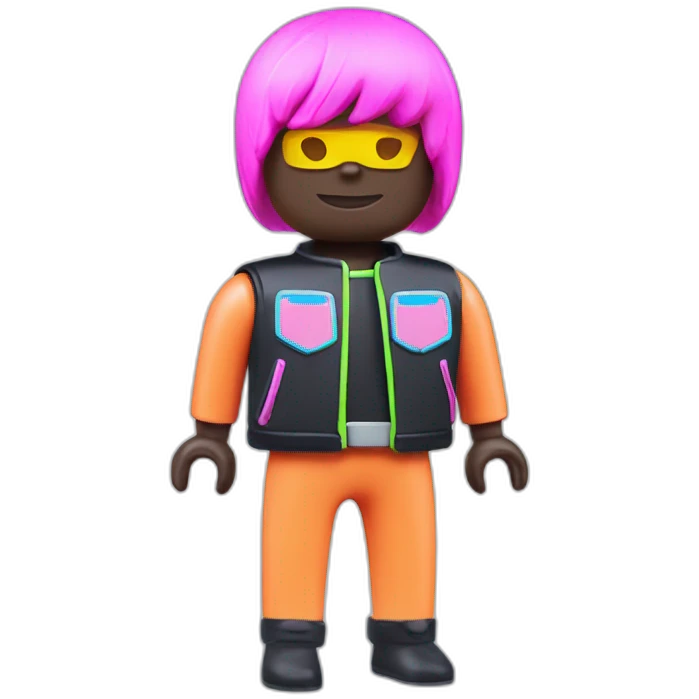 playmobil wearing NEON LIGHT CLOTHES emoji