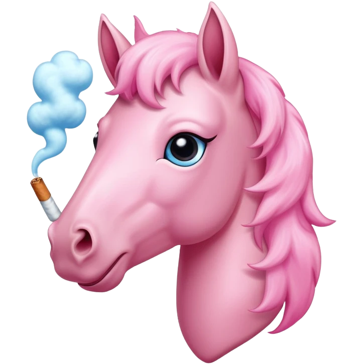 pink horse smoking  emoji