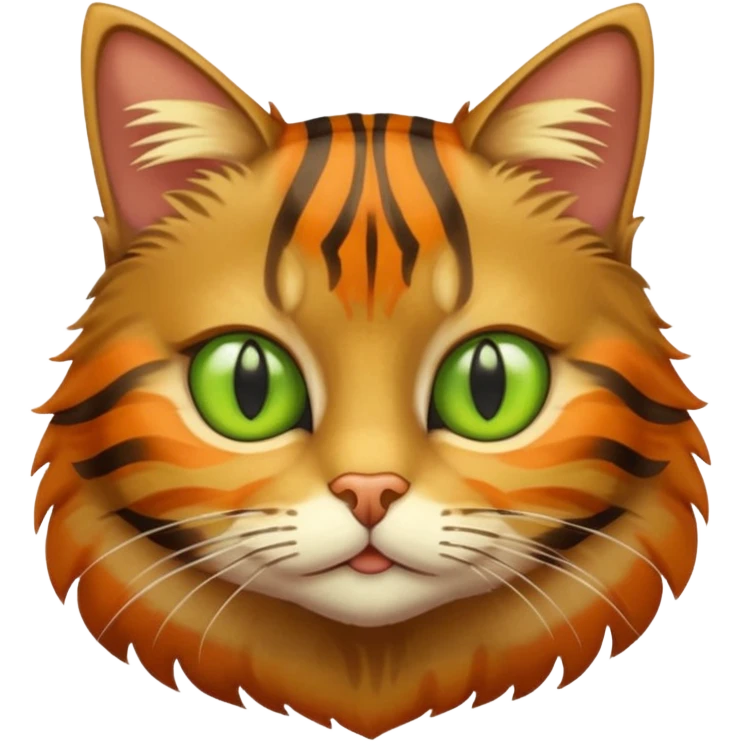 Tabby cat with yellow green eyes emoji