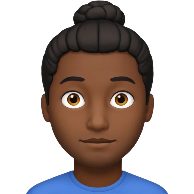 men with black bun hair emoji