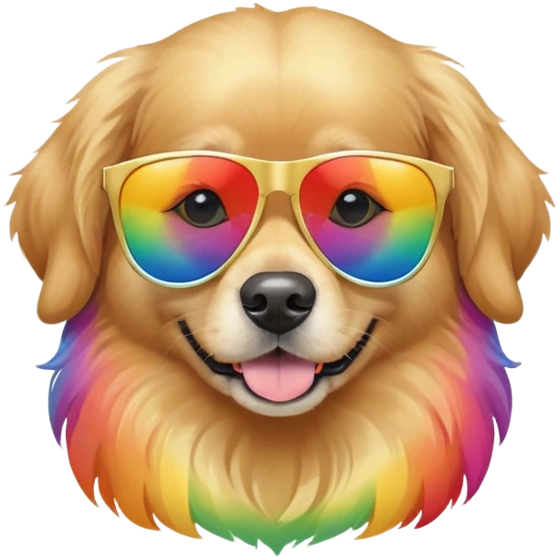 dog with rainbow sunglasses emoji