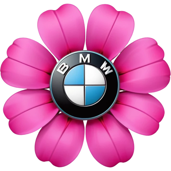 pink flowezr with bmw logo emoji