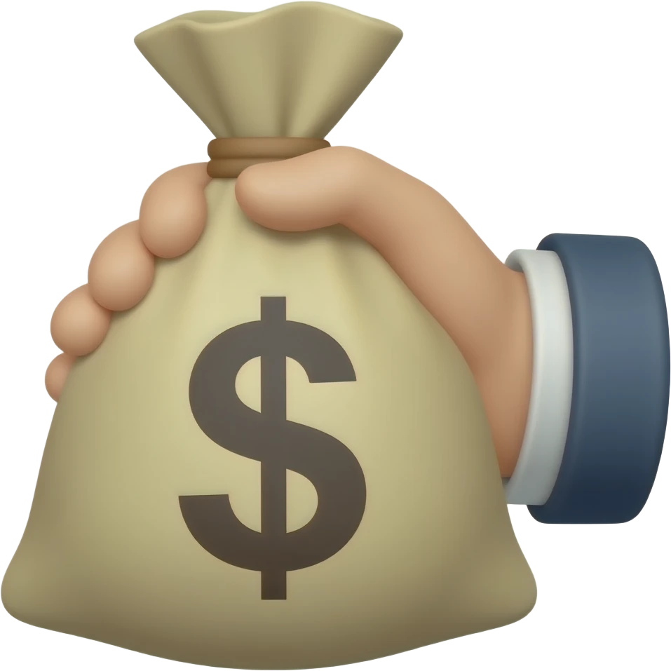 tay cầm túi tiền emoji