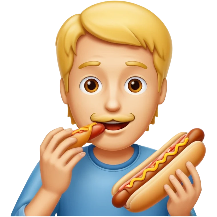 man eating a hot dog emoji