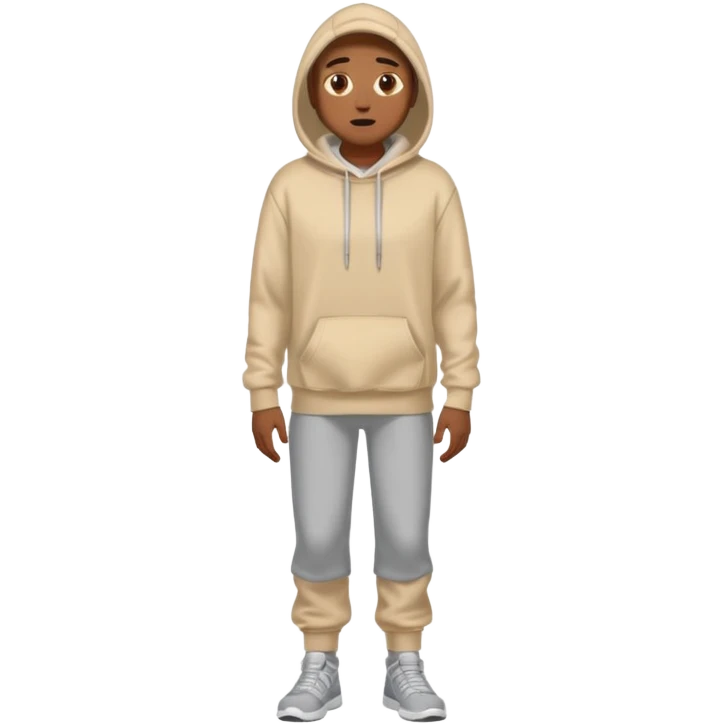 guy standing in a hodie and talking, full body with legs emoji