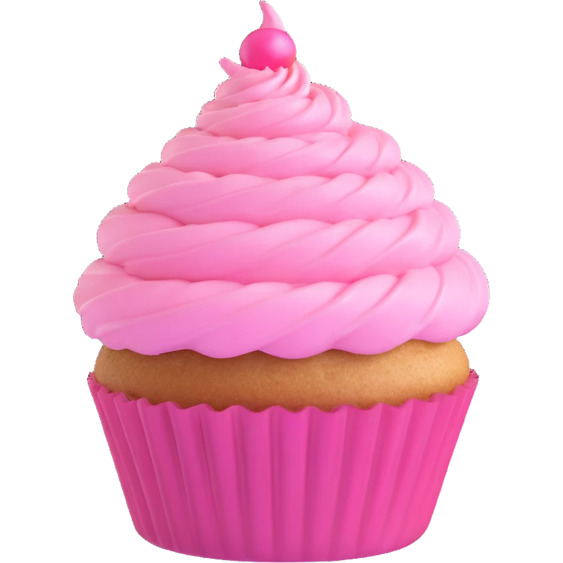 cupcake with pink icing emoji